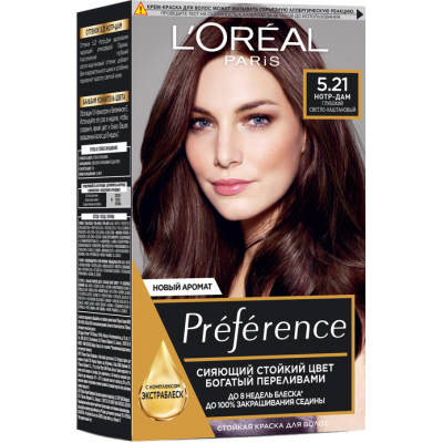 Фарба для волосся L'Oreal Paris Preference 5.21 - Глибокий світло-каштановий (3600522769224)