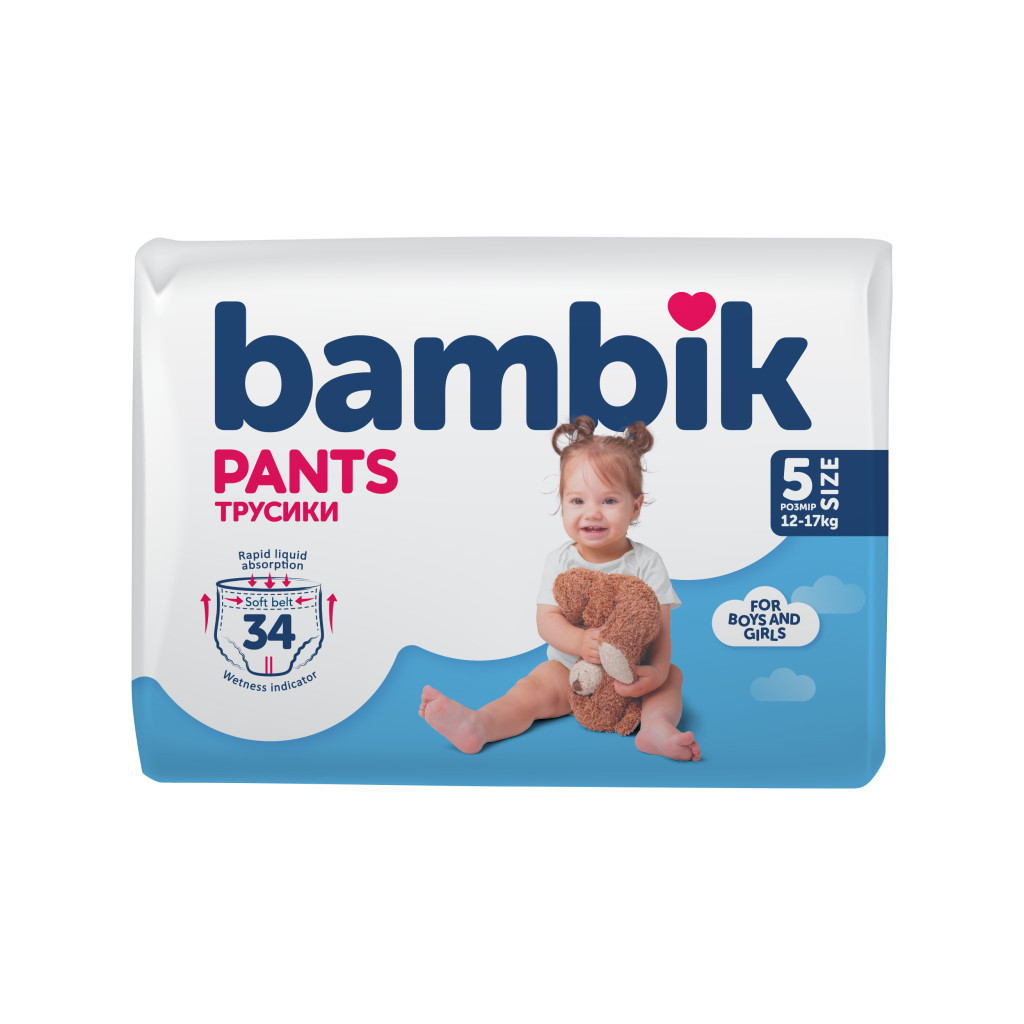 Підгузок Bambik трусики 5 (12-17 кг) 34 ш (4823071652543)