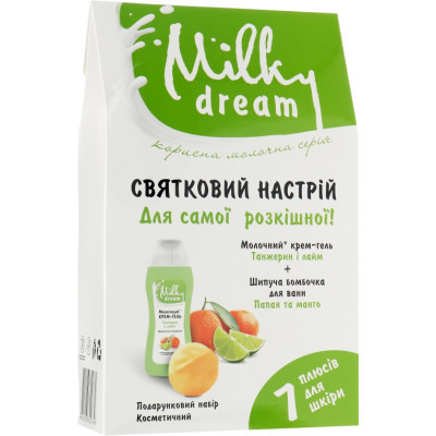 Набір косметики Milky Dream Святковий настрій крем-гель для душу 300 мл + бомбочка для ванни 80 г (4820205300769)