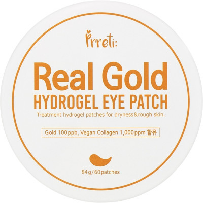 Патчі під очі Prreti Real Gold Hydrogel Eye Patch Гідрогелеві із золотом 60 шт. (8809738321935)