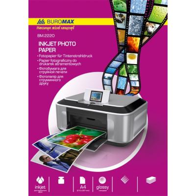 Фотопапір Buromax А4, Glossy, 180 г/м2, 100sheets (BM.2220-4100)