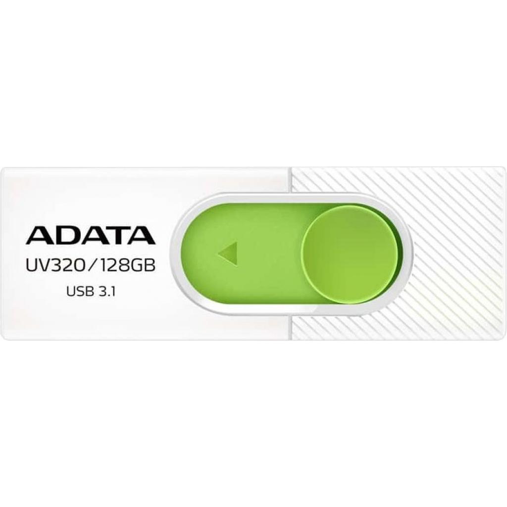 USB флеш накопичувач ADATA 128GB UV320 White/Green USB 3.1 (AUV320-128G-RWHGN)