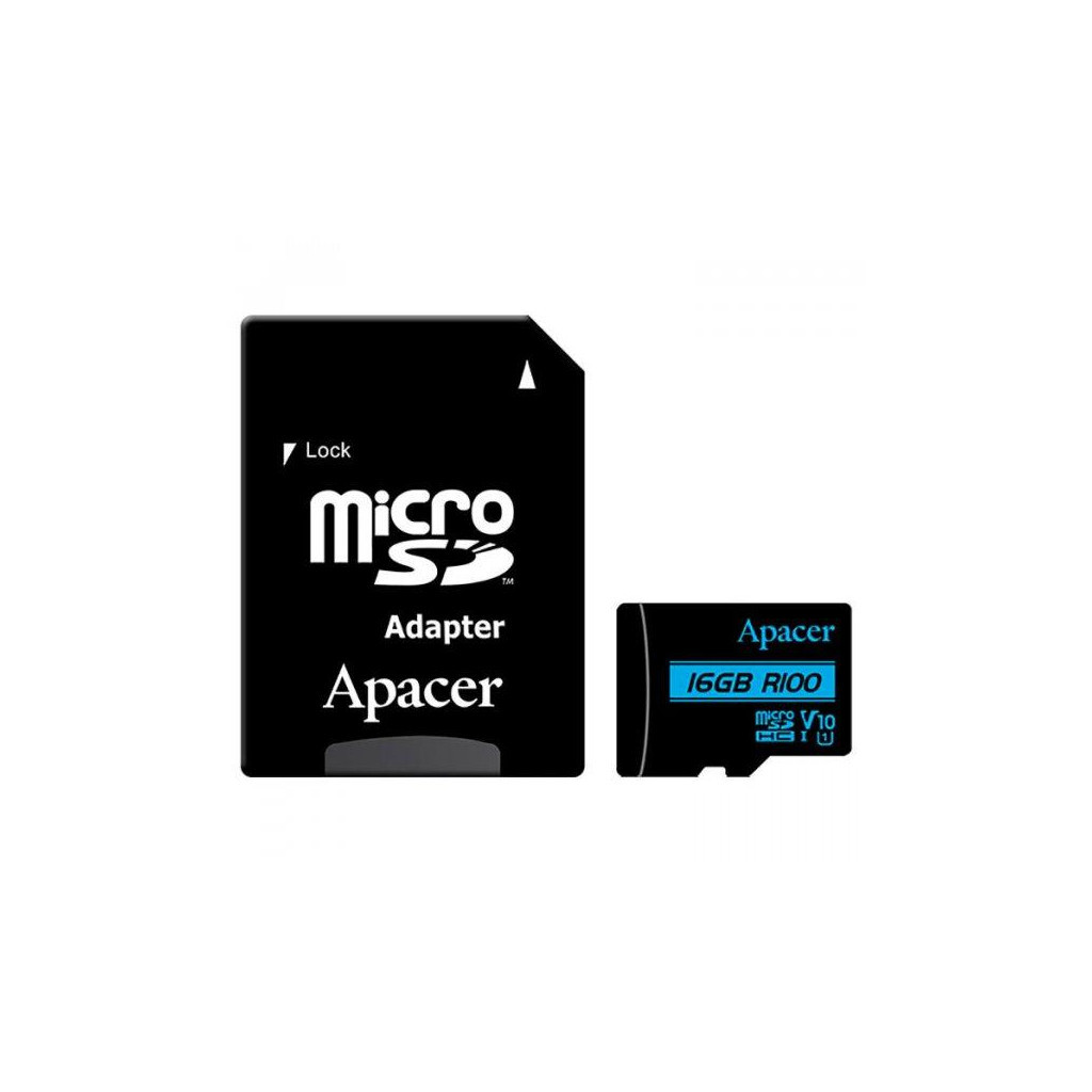 Карта пам'яті Apacer 16GB microSDHC class 10 UHS-I U1 V10 (AP16GMCSH10U6-R)