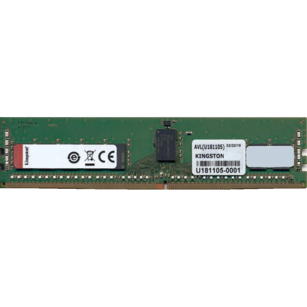 Модуль пам'яті для сервера DDR4 16GB ECC RDIMM 2400MHz 2Rx8 1.2V CL17 Kingston (KSM24RD8/16MEI)