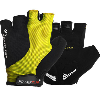 Велорукавиці PowerPlay 5028 Black/Yellow L (5028B_L_Yellow)