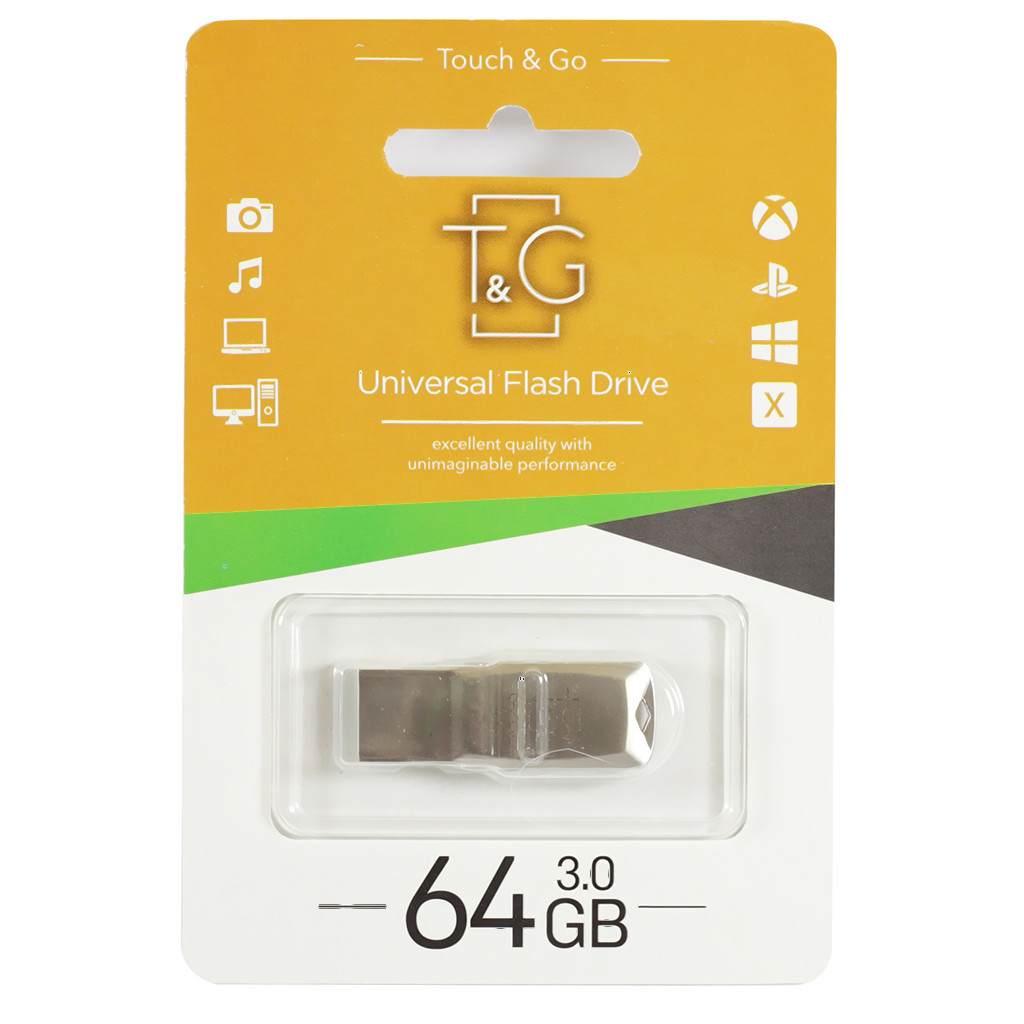 USB флеш накопичувач T&G 64GB 100 Metal Series Silver USB 3.0 (TG100-64G3)