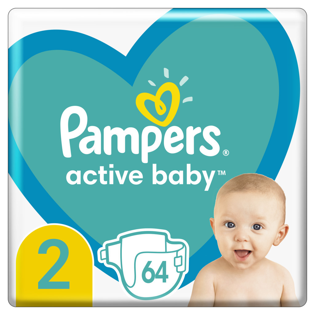 Підгузок Pampers Active Baby Розмір 2 (4-8 кг) 64 шт. (8006540045428)