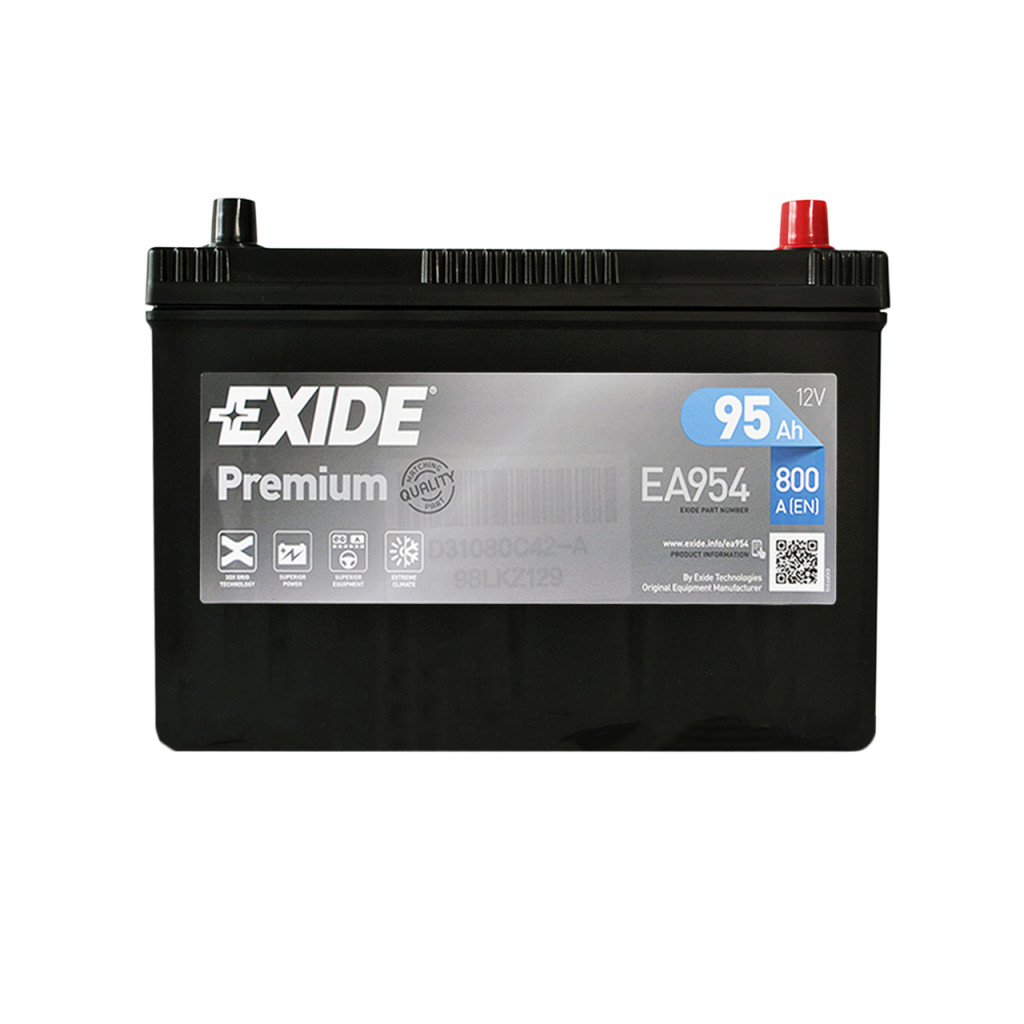 Акумулятор автомобільний EXIDE PREMIUM 95A (EA954)