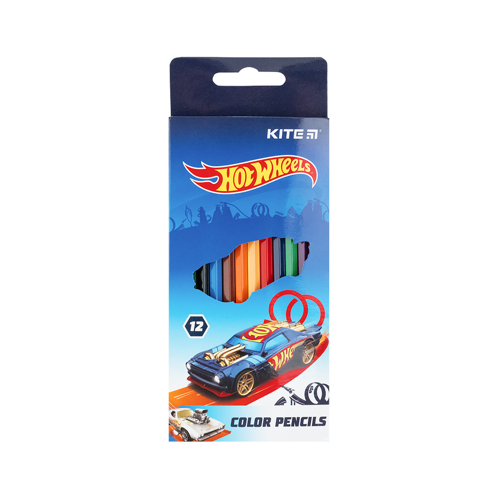 Олівці кольорові Kite Hot Wheels 12 шт (HW21-051)