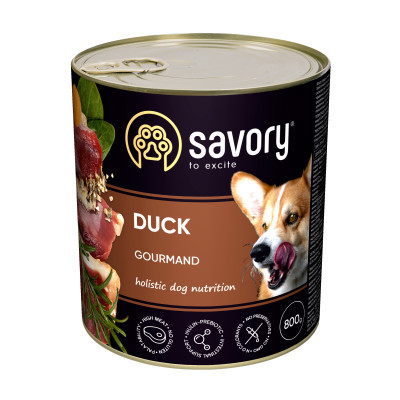 Консерви для собак Savory Dog Gourmand качка 800 г (4820232630488)