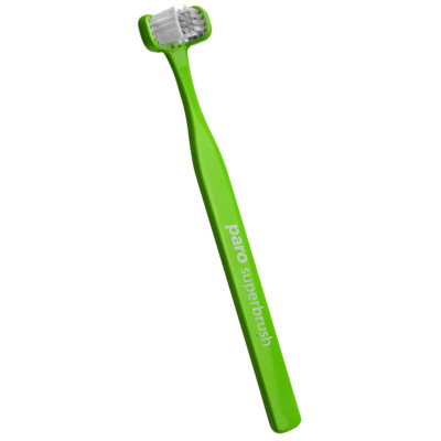 Зубна щітка Paro Swiss Superbrush тристороння салатова (7610458007242-light-green)