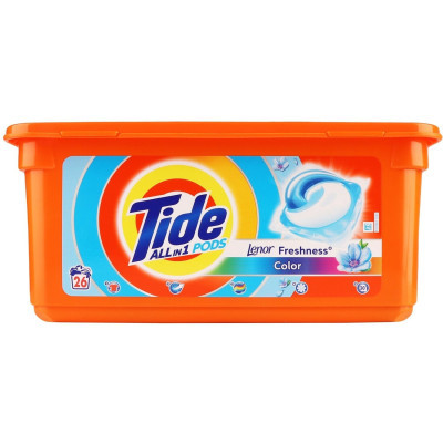 Капсули для прання Tide Все-в-1 Touch of Lenor Fresh Color 26 шт. (8001090802385)