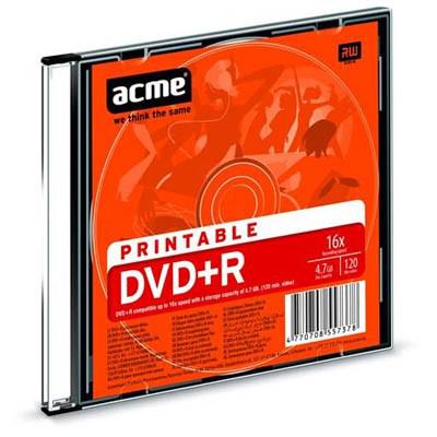 Диск DVD ACME 4.7Gb 8x Slim Case PRINTABLE 1шт (4770708557378)