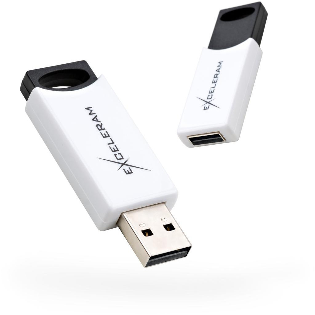 USB флеш накопичувач eXceleram 8GB H2 Series White/Black USB 2.0 (EXU2H2W08)