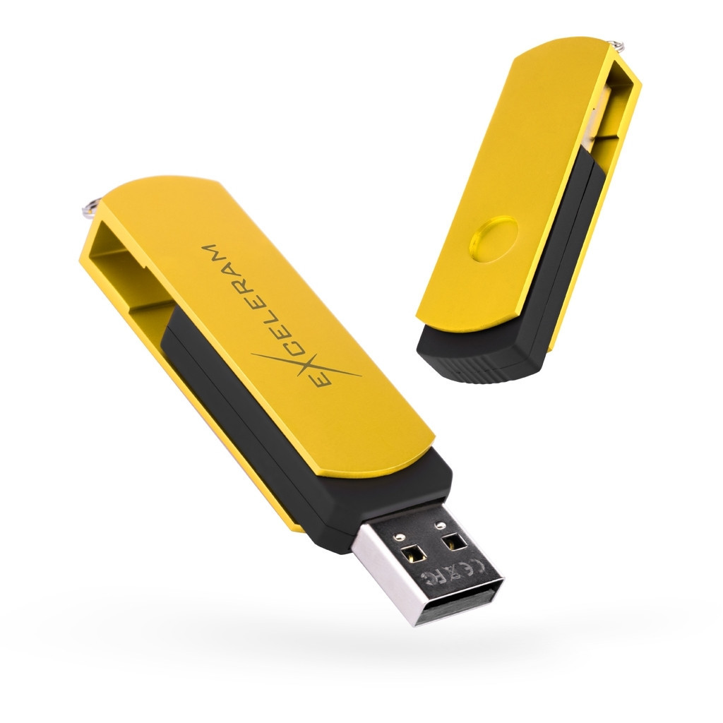 USB флеш накопичувач eXceleram 64GB P2 Series Yellow2/Black USB 2.0 (EXP2U2Y2B64)