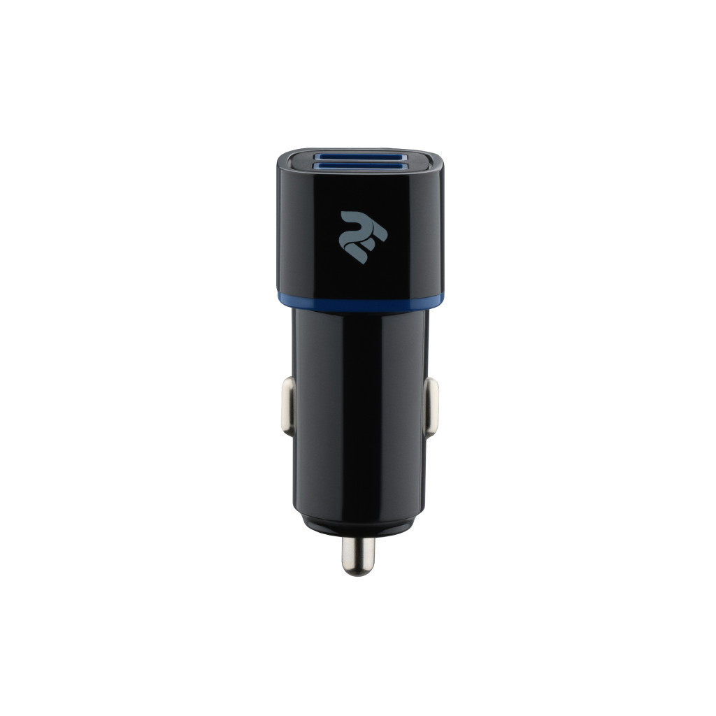 Зарядний пристрій 2E Dual USB Car Charger 2.4A&2.4A, black (2E-ACR01-B)