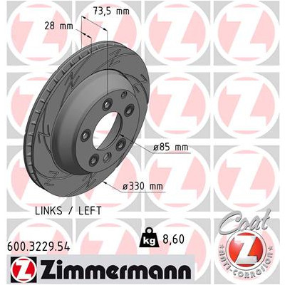 Гальмівний диск ZIMMERMANN 600.3229.54