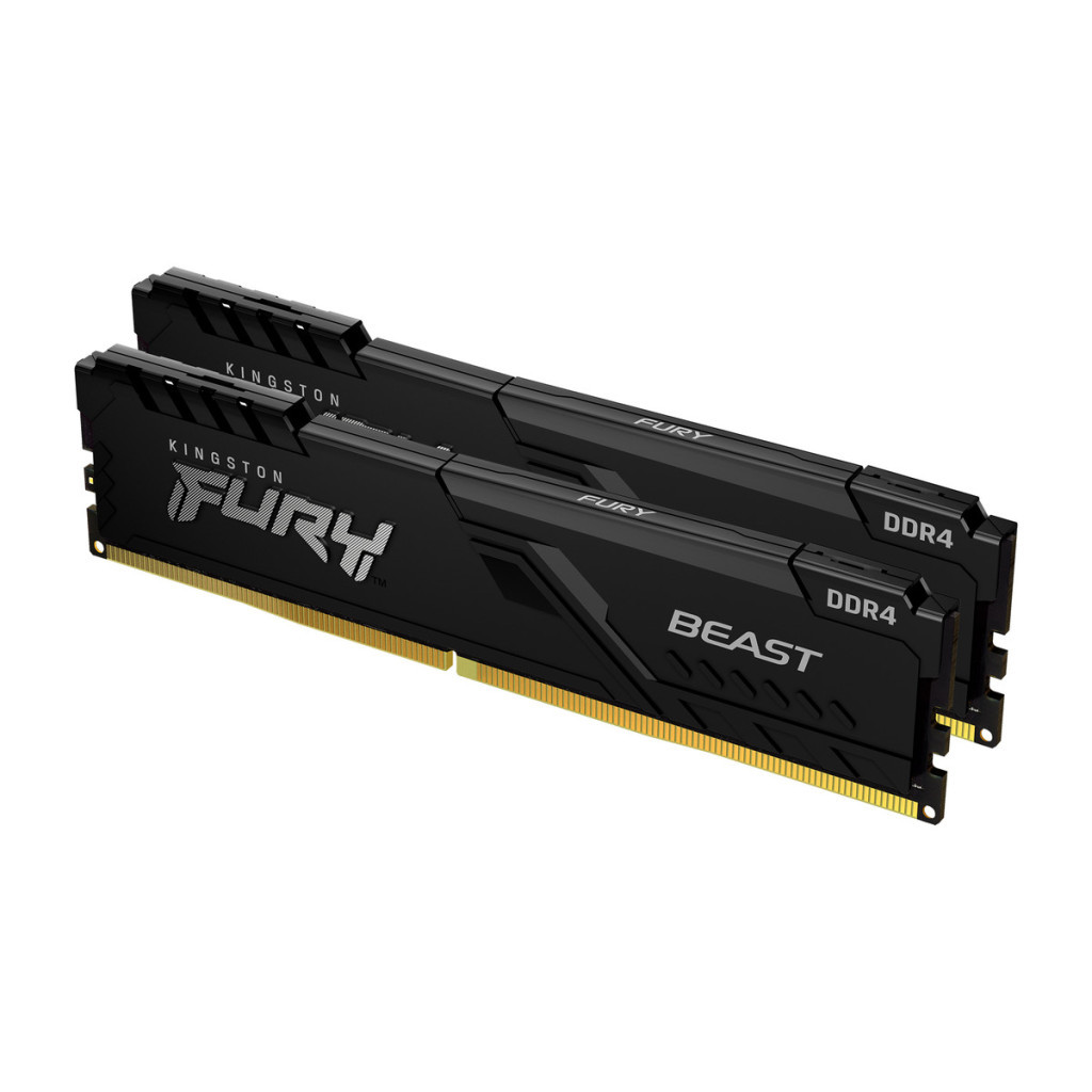 Модуль пам'яті для комп'ютера DDR4 16GB (2x8GB) 2666 MHz Fury Beast Black Kingston Fury (ex.HyperX) (KF426C16BBK2/16)