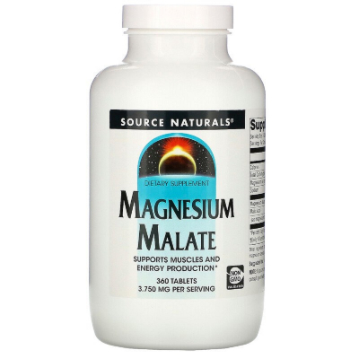 Мінерали Source Naturals Магній малат, Magnesium Malate, 360 таблеток (SN0535)