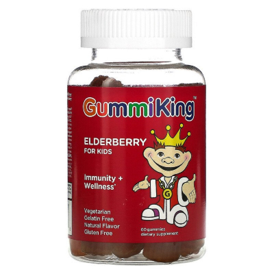 Трави GummiKing Бузина для дітей, міцний імунітет, смак малини, Elderberry (GUM-00143)