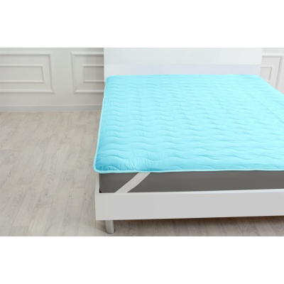 Наматрацник MirSon Eco Light №1725 Silk Air-line на резинці по кутках Blue 160x190 см (2200002890915)