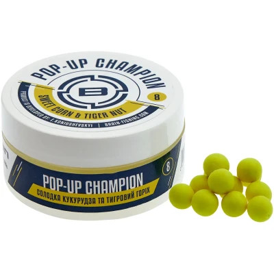 Бойл Brain fishing Champion Pop-Up Sweet Corn Tiger Nut (кукурудза + горіх) 08mm 34g (1858.21.39)