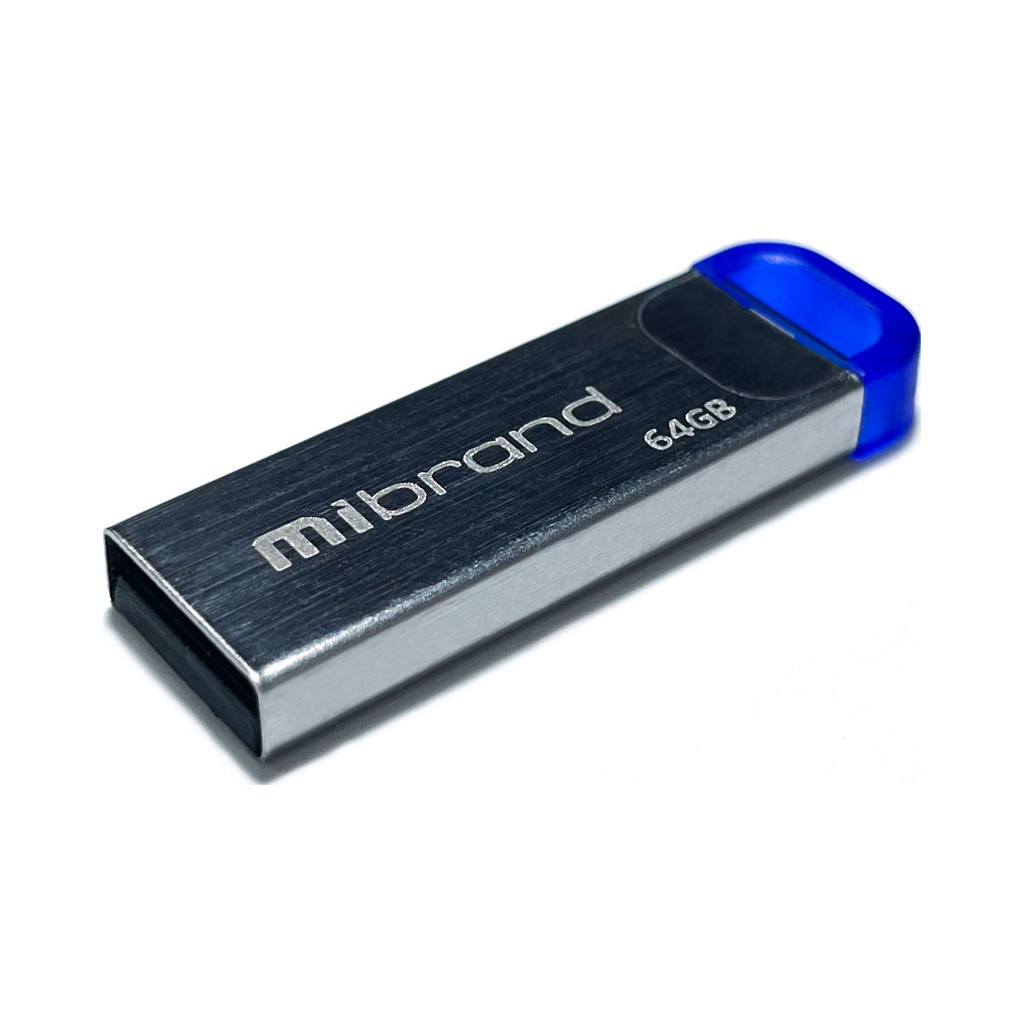 USB флеш накопичувач Mibrand 64GB Falcon Silver-Blue USB 2.0 (MI2.0/FA64U7U)