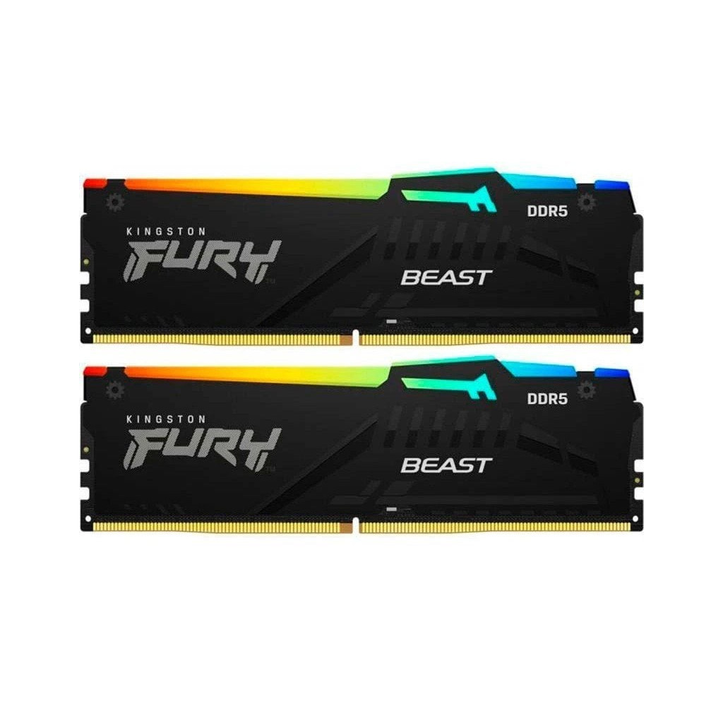 Модуль пам'яті для комп'ютера DDR5 16GB (2x8GB) 5200 MHz Beast RGB Kingston Fury (ex.HyperX) (KF552C36BBEAK2-16)