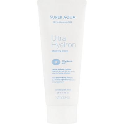 Крем для вмивання Missha Super Aqua Ultra Hyalron Cleansing Cream З гіалуроновою кислотою 200 мл (8809643507233)