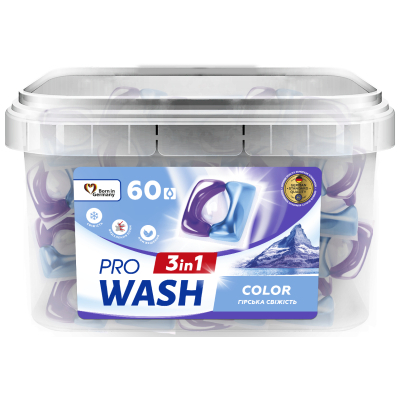 Капсули для прання Pro Wash Гірська свіжість 60 шт. (4262396145222)