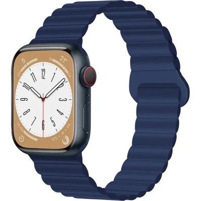 Ремінець до смарт-годинника Drobak Silicone Magnetic Link для Apple Watch All Series Ultra 2 49/45/44/42mm Midnight blue (898927)