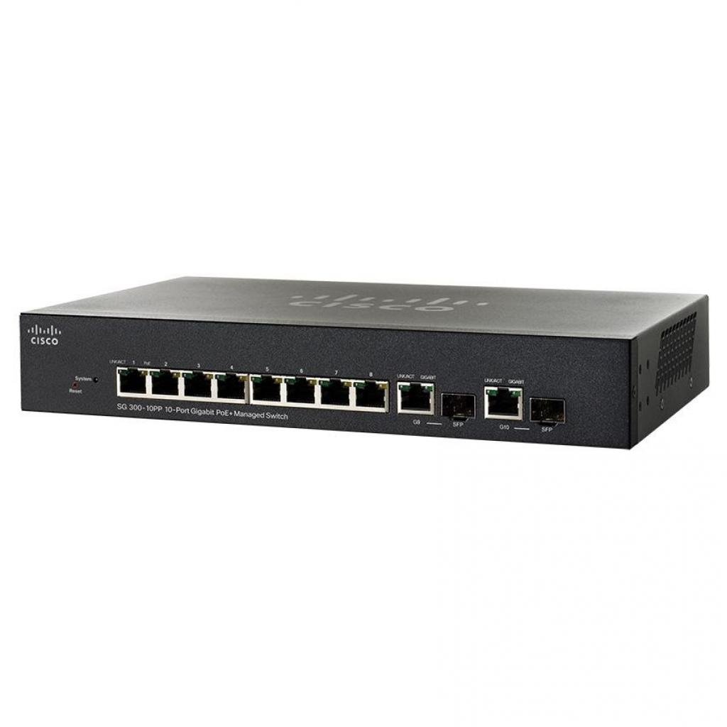 Комутатор мережевий Cisco SG300-10PP (SG300-10PP-K9-EU)