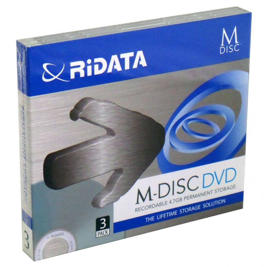 Диск DVD RIDATA 4.7Gb 4X SlimBox 3шт M-DISC (90Y13IFRDA001)