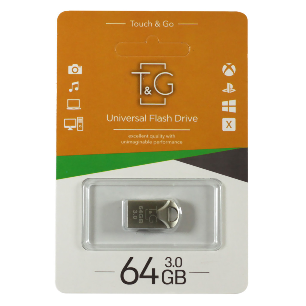 USB флеш накопичувач T&G 64GB 106 Metal Series Silver USB 3.0 (TG106-64G3)