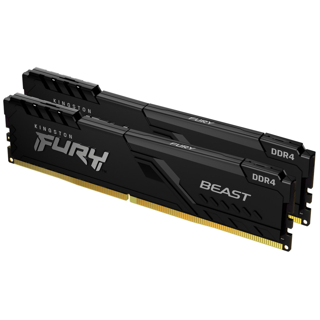 Модуль пам'яті для комп'ютера DDR4 16GB (2x8GB) 3200 MHz Fury Beast Black Kingston Fury (ex.HyperX) (KF432C16BBK2/16)