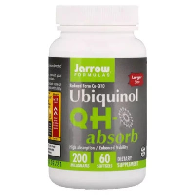 Антиоксидант Jarrow Formulas Убіхінол 200 мг, Ubiquinol QH-Absorb, 60 желатинових капсул (JRW-06026)