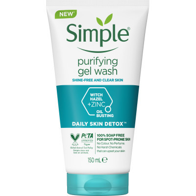 Гель для вмивання Simple Daily Skin Detox Purifying Facial Wash 150 мл (8710447474419)