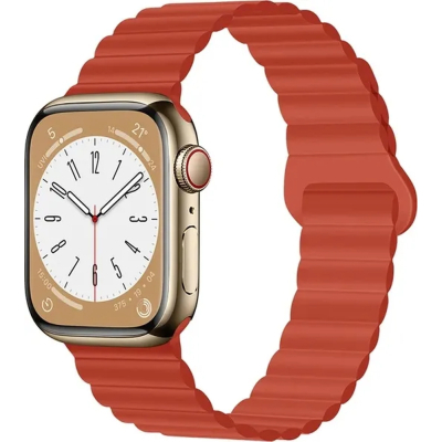 Ремінець до смарт-годинника Drobak Silicone Magnetic Link для Apple Watch All Series Ultra 2 49/45/44/42mm Orange red (898925)