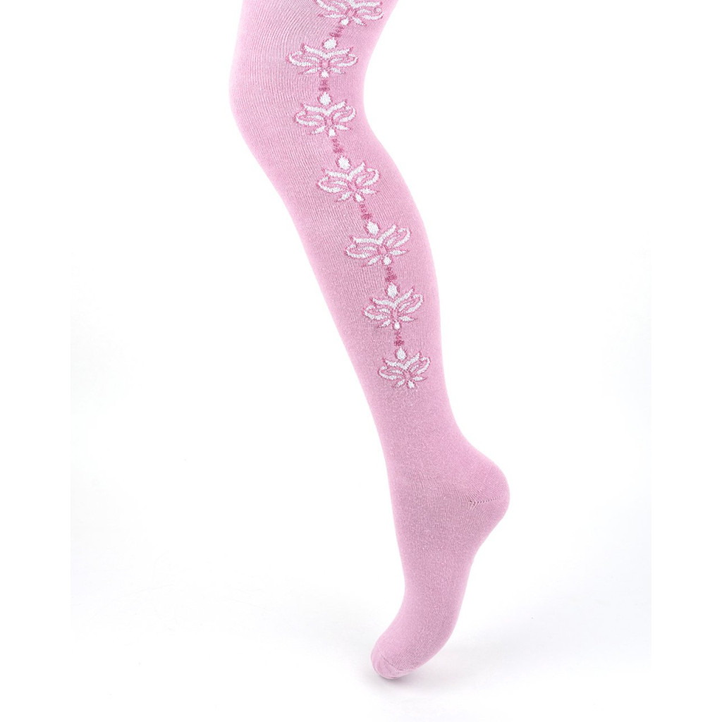 Колготки UCS Socks з рожевими квіточками з боків (M0C0301-0876-7G-pink)