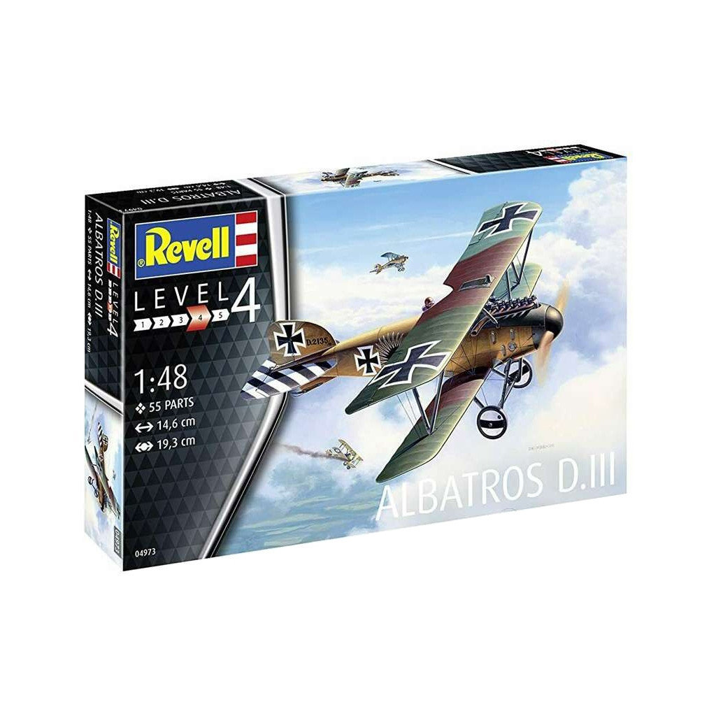 Збірна модель Revell Німецький біплан Альбатрос D.III. Масштаб 1:48 (RVL-04973)