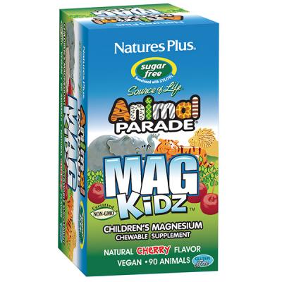 Мінерали Natures Plus Магній для Дітей без Сахара, Смак Вишні, Animal Parade, 90 ж (NAP-29942)