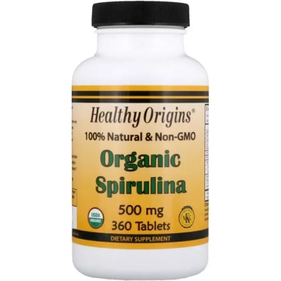 Трави Healthy Origins Органічна Спирулина, Organic Spirulina, 500 мг, 360 таблеток (HO88237)