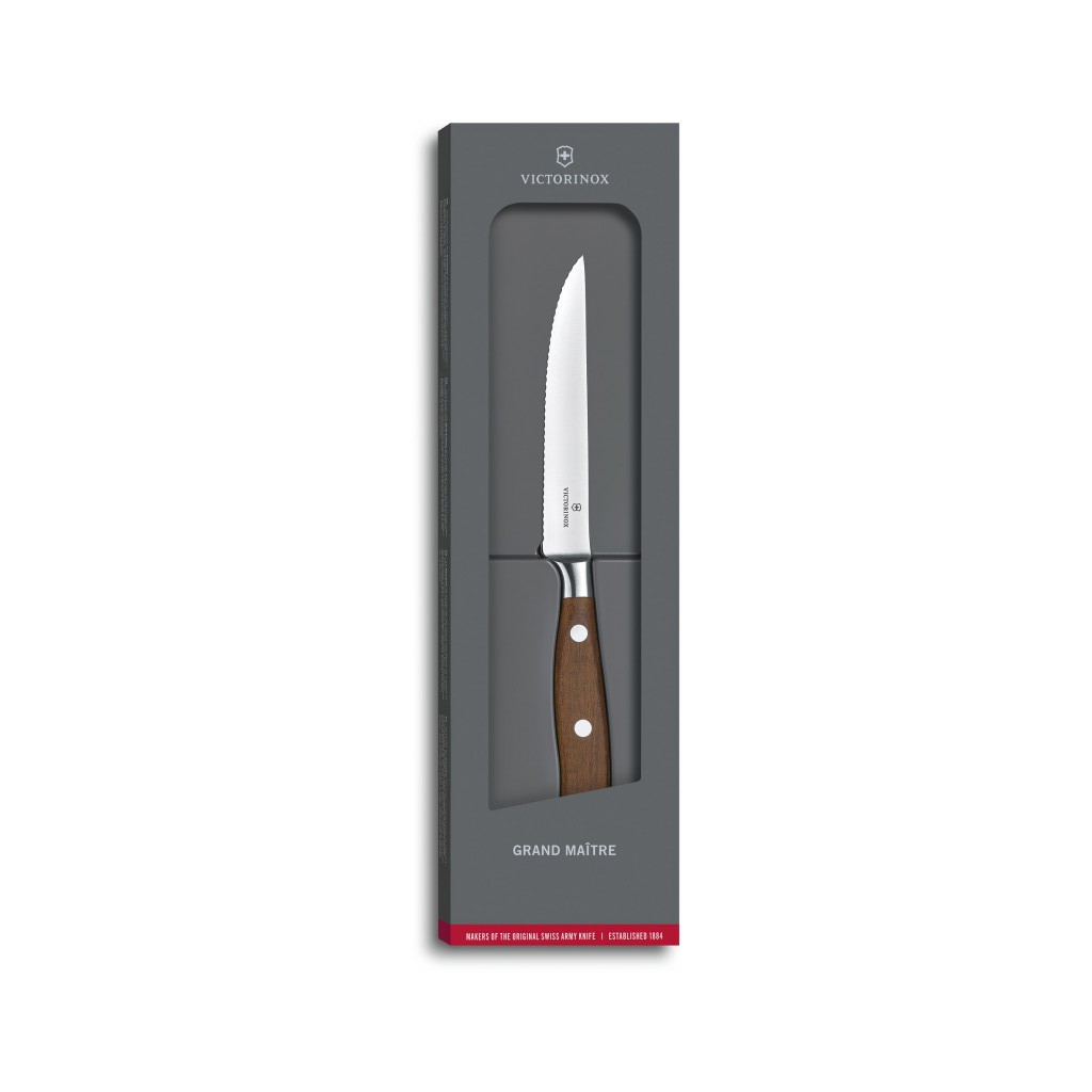 Кухонний ніж Victorinox Grand Maitre Steak 12см Serrated Wood (7.7200.12WG)