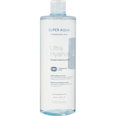 Міцелярна вода Missha Super Aqua Ultra Hyalron Micellar Cleansing Water 500 мл (8809643507295)