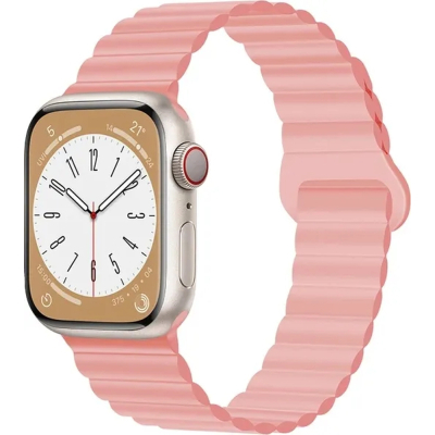 Ремінець до смарт-годинника Drobak Silicone Magnetic Link для Apple Watch All Series Ultra 2 49/45/44/42mm Pink sand (898928)