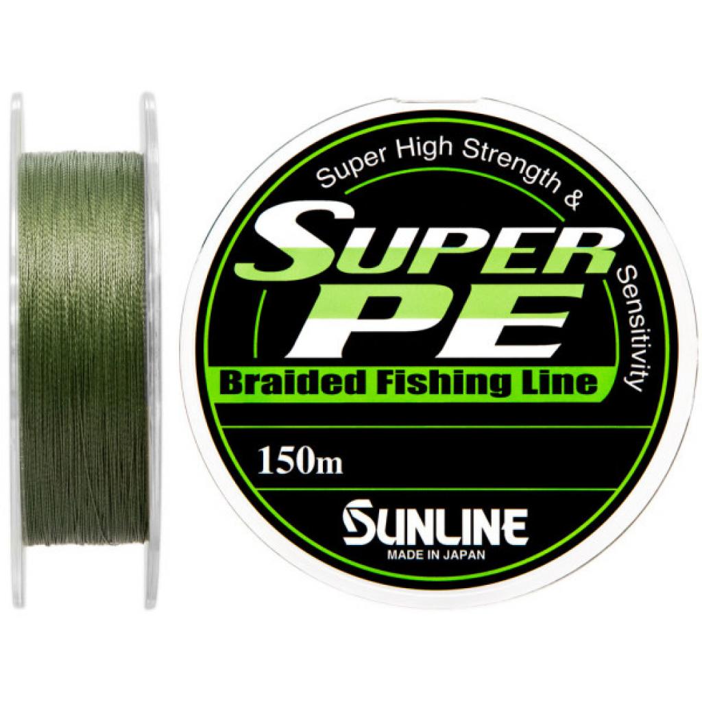 Шнур Sunline Super PE 150м 0,148мм 8Lb/4кг (темно-зеленый) (1658.04.61)