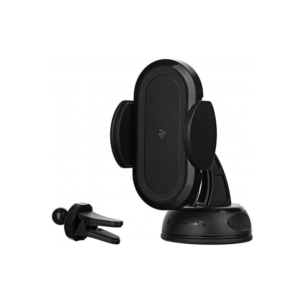 Зарядний пристрій 2E Car Windsheild/airvent 2E Wireless Charger(3in1), 10W, black (2E-WCQ01-07)