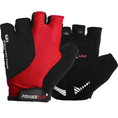 Велорукавиці PowerPlay 5028 Black/Red L (5028C_L_Red)