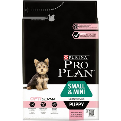 Сухий корм для собак Purina Pro Plan Small&Mini Puppy Sensitive Skin з лососем 3 кг (7613035123809)