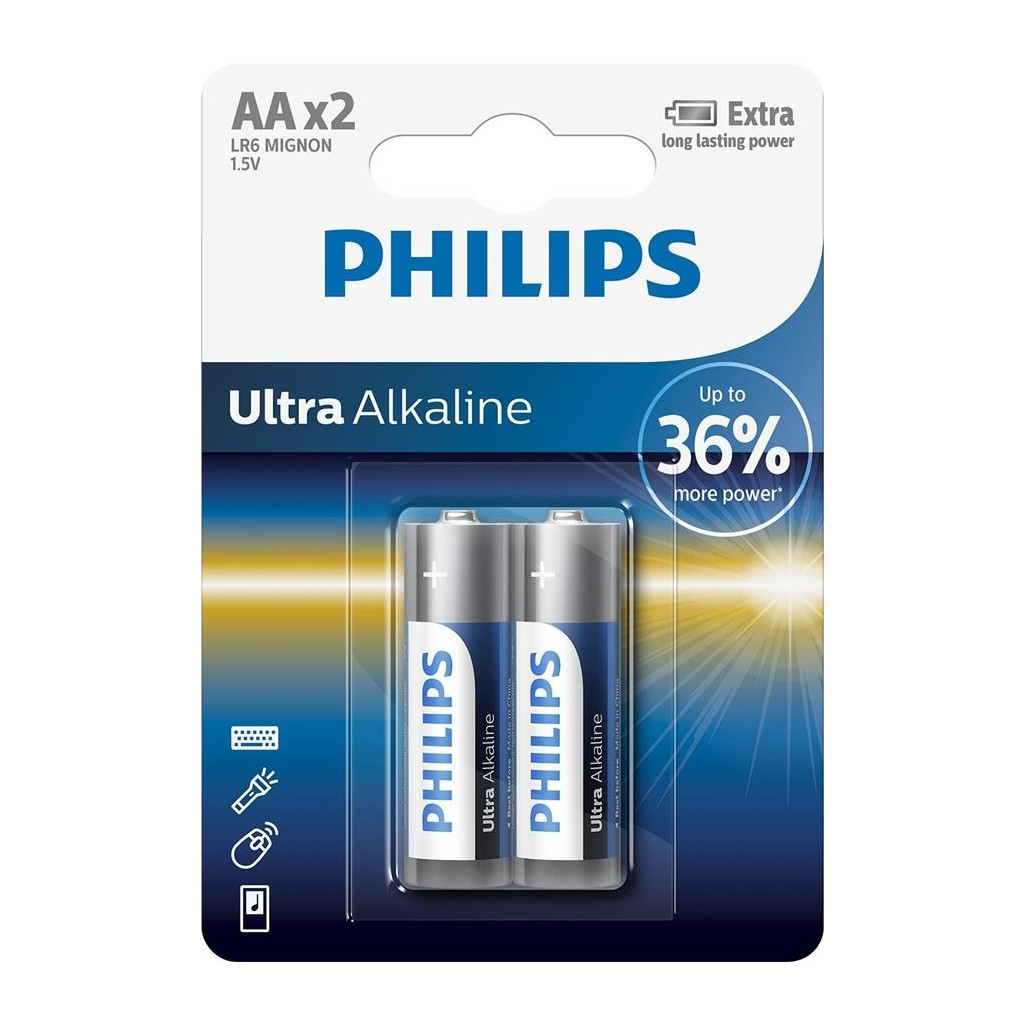 Батарейка Philips LR06 Ultra Alkaline * 2 (LR6E2B/10)